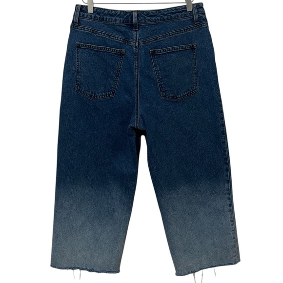 THE LOFT - SZ. 12P - THE HOFFMAN WASH - WIDE LEG CROP JEANS - OMBRE EFFECT - B10 - Picture 4 of 12